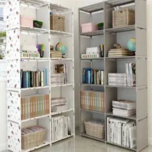 오픈형 책장 아이 거실 선반 조립식 책장 서재 플라스틱 잡동사니 드레스 진열대 장난감 수납장 다용도