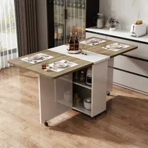 거실 접이식식탁 이동식 다용도 밥상 바퀴 간이 가정용 수납장 테이블