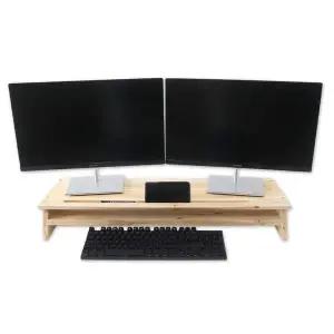 우드밀리 삼나무 원목 엣지와이드 2단 모니터 받침대