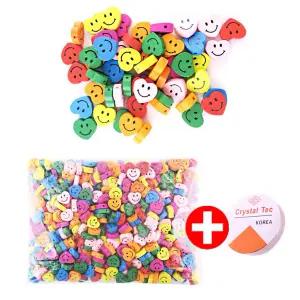 나무비즈 나무구슬 (중포장)-스마일하트 17mm 구슬꿰기 팔찌만들기 [AQC1414]