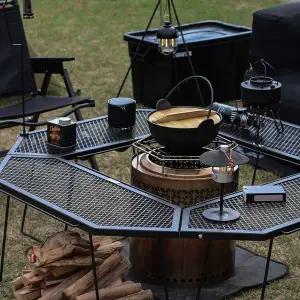 [하프클럽/빈슨메시프]빈슨메시프 파즐 화로대 테이블 2P 폴딩 메쉬 철제선반 캠핑 테이블