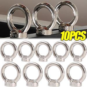 10개 M5 M6 패스너 루프 나사 합금 마린 아이 리프팅 너트 아이볼트 스크류 아연