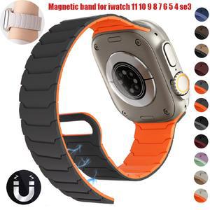 애플워치 울트라3/2/1 49mm 45/42/46mm 40mm 41mm 2026 핫 실리콘 스포츠 밴드 7 시리즈 스트랩 SE용 4 5 11 9 6 8 10 마그네틱