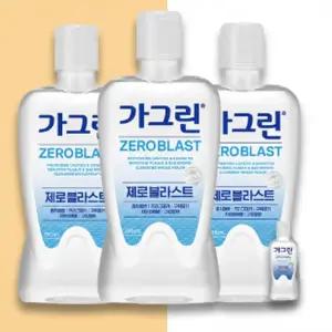 가그린 제로 블라스트 무알콜 구강청결제 750ml 3개 세트