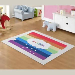 무지개 알파벳 거실 아이방 유아 극세사 카페트 가을 부드러운 침실