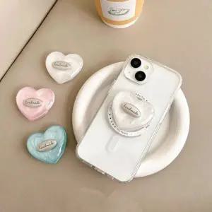 하트 스마트 톡 레진 마그네틱 그립톡 마블 스마트 톡 휴대폰