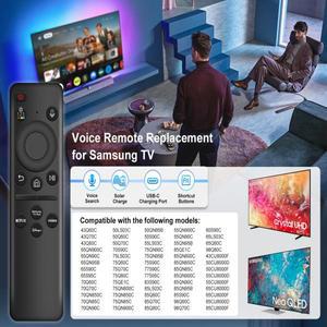 태양광 리모컨 음성 제어 삼성 스마트 TV 2019-2024 네오 QLED OLED 스마트 TV 충전 교체용 음성 리모컨
