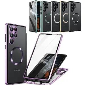 갤럭시 s26 플러스 울트라 양면 투명 마그네틱 맥세이프 호환 풀커버 슬림 메탈 범퍼 케이스