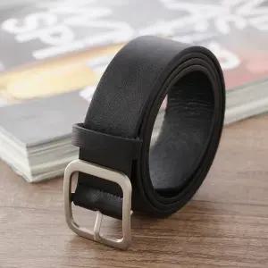 루아벨 스퀘어 여성 가죽벨트(블랙) (100cm)