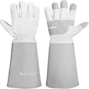 남성용 핸들랜드 롱 가드닝 장갑 가시 방지 장미 가지치기 가죽 정원 마당 건틀렛 선물