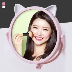 키밍 360도 회전 흡착 욕실 메이크업 고양이 거울 거울 벽걸이거울