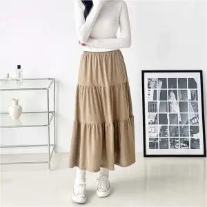 여성 골덴 밴딩 스커트 캉캉 롱치마 코듀로이 롱치마 3색 정장스커트