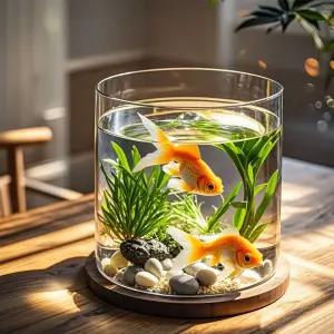 원형 어항 거실 수조 키우기 원통 지름 수족관 관상어 실린더 오픈형 대형 항아리 수납장