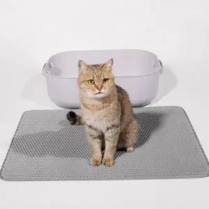 고양이 화장실 매트 벌집 모래받이 흩날림 고양이 모래 매트 방지 발판 포켓형 미끄럼 발바닥 두겹