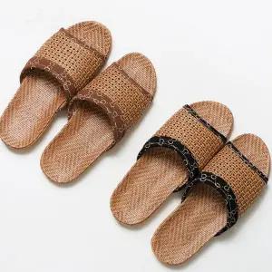 라탄 실내화 가정용 데일리 사무실 손님용 실내화 간절기 거실 슬리퍼 베란다 통기성 라탄발 오픈토 신발