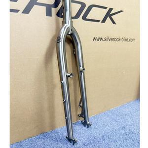 쓰나미 크로모릴 스틸 26 27.5 29 MTB 리지드 포크 1 1/8 28.6mm 디스크 브레이크 클래식 실버 레이놀즈 52