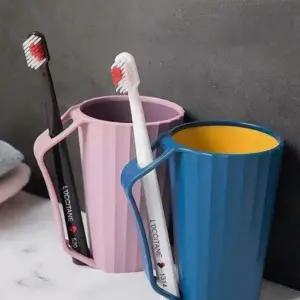 욕실 컵 거꾸로 칫솔꽂이 개인 양치 컵 위생 용품 플라스틱 데일리 다용도 세면대 세척 용이 건조 보관