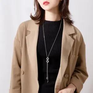 화이트 패션 크리스탈 초커 지르코니아 쥬얼리 블랙 목걸이 롱 [fAA09F8]