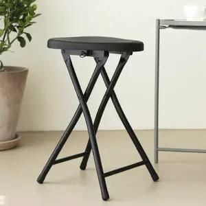 접이식 스툴 플라스틱 간이 카페 접이식 의자 그레이 인테리어 휴대용 패브릭 사무용 작업용 등받이 이동식