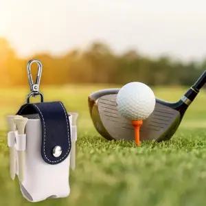 볼 주머니 클립형 가죽 남성 골프공 파우치 여성 액세서리 보관함 라운딩 휴대용 필드 용품 캐디 보관 고리