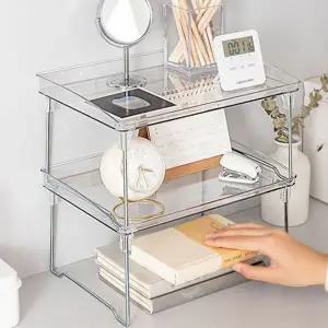 투명 선반 다용도 진열 테이블 아크릴 선반 수납 공간활용 데스크 필기구 싱크대 화장품 수납함 정리함