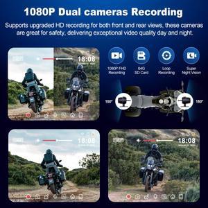 GPS BEPOCAM 5인치 오토바이 GPS 네비게이션 무선 카플레이 안드로이드 듀얼 DVR 드라이브 레코더 모토 모