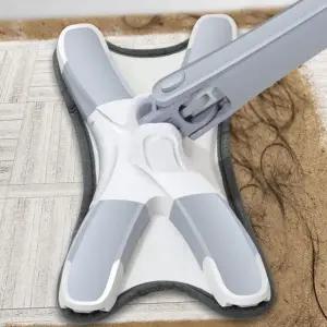 바닥 청소 밀대 다용도 와이드 초극세사 물걸레 청소 밀대 극세사 패드 막대 회전형 자동