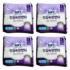 쏘피 안심숙면팬티 팬티형 생리대 바디피트 대형 L 5개입 x 4팩