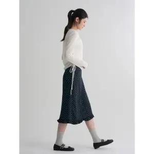 [에잇세컨즈] 도트 미디 스커트  네이비 (356327CC2R)
