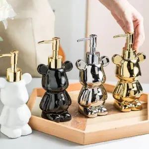 곰모양 펌프형 샴푸통 200ml 욕실용품 세면대 거품 핸드솔 주방세제 리필통