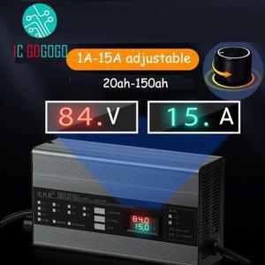 1A - 36V 48V 58.4V 72V 60V 리튬 이온 LiPo Lifepo4 배터리 충전기 납 산성 전류 조정 가능한 고속 20S