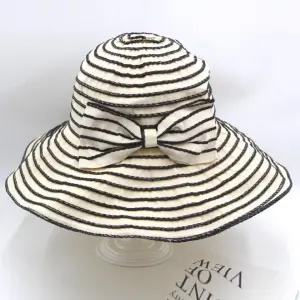 봄 여름 가을 리본포인트 돌돌이 챙모자 여성 여자 모자 버킷햇 벙거지 봄 준캡 밀짚 여성