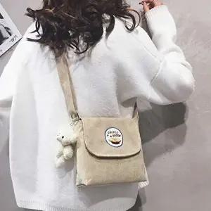 슬링백가방 골덴 패치포인트 미니 크로스백 자석잠금 귀여운가방