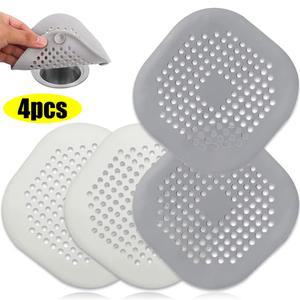 4개 샤워 배수구 머리카락 필터 가정용 욕실 실리콘 바닥 싱크대 거름망 주방 플러그 액세서리