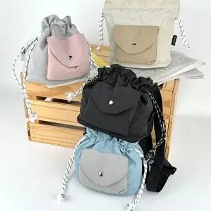 투톤가방 미니사이즈 앞주머니 복주머니 크로스백 스트링 가방