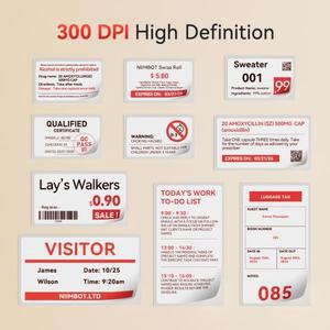 니임봇 레드&블랙 듀얼 컬러 열전사 라벨지 B21 프로 프린터용 300dpi 사진용지 접착 뒷면 카드 스티커