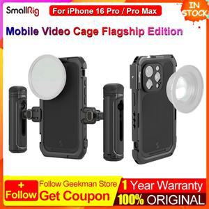 SmallRig 모바일 비디오 케이지 퀵릴리즈 핸들 포함 틱톡 비디오용 아이폰 16 프로 맥스