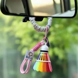 스트랩 배드민턴 굿즈 레인보우 파라코드 셔틀콕 키링