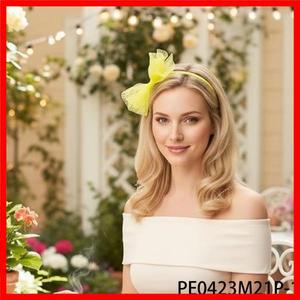 PESENAR 80년대 네온 옐로우 레이스 리본 머리띠 - 향수를 불러일으키는 레트로 펑크 헤어 액세서리 & 테마