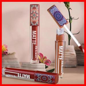 매트 벨벳 클레이 텍스처 립글로스 보헤미안 스타일 방수 리퀴드 립스틱 어스 브라운 지속력 좋은 컵에 묻