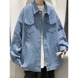 호크아이 남자 청 가을 캐주얼 풀오버 포켓 멀티 데일리룩 상의 꽃무늬 자켓 코트 터틀넥 워싱 재킷 KUK3