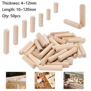 목공 장부촉 공예 핀 막대 세트, 가구 피팅 핀, 나무 캐비닛 서랍, 원형 플루트 목재, Dia0.4-1mm, 50