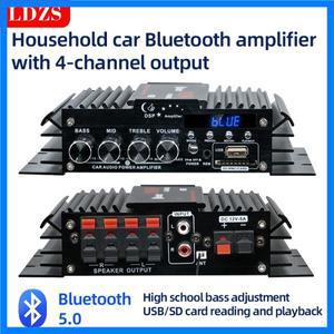 V12 미니 오디오 앰프 자동차용 디지털 사운드 가정용 채널 4.0 파워 고음 저음 AUX 입력 지원
