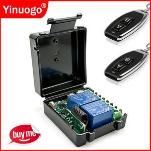DC 6-30V AC 85-250V 433MHz RF 무선 리모컨 스위치 2채널 릴레이 수신기 제어 차고 문 전동 커튼 커튼 조