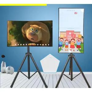 프리미엄 모니터 회전 스탠드형 반주기 거치대 블랙 10-27인치 티비 스탠드