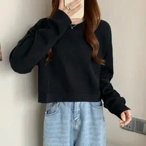 봄가을 여자 가을 봄 긴팔티 크롭맨투맨 라운드넥 크롭티