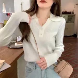 예쁜 봄 슬림핏 니트 여자 여자봄 카라 브이넥 여성카라 무지골지 가을