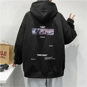 2색 가을 백프린팅 봄가을후드티 후드티 봄 상의 캐주얼 데일리