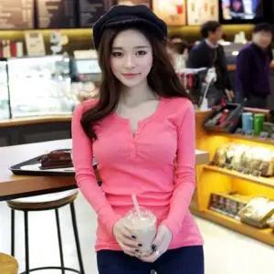 여자봄티 가을 티셔츠 여자가을티 여자가을티셔츠 여자 봄 긴팔 스판 편한