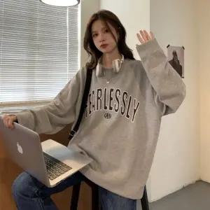 가을티셔츠 긴팔티셔츠 여자오버핏맨투맨 여성 봄 봄가을맨투맨 루즈핏맨투맨